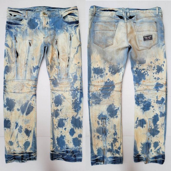 New Men's ROBIN'S JEAN sz 42 Slim Zippered Jeans